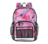 linqin Sac à dos transparent en PVC transparent avec fleurs rose vif pour filles, Fleurs rose vif, 1 size, Fleurs rose vif, Taille unique