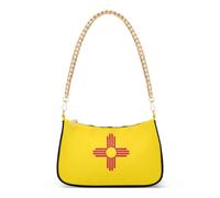 linqin Sac à main pochette femme grande capacité | Drapeau du Nouveau-Mexique, résistant aux déchirures, design simple et tendance, tenues assorties