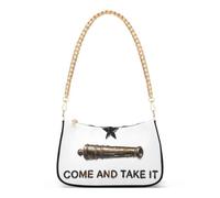linqin Sac à main pochette femme grande capacité | Drapeau du Texas Come and Take It, chaîne en alliage, lignes lisses minimalistes, soirée