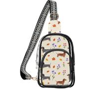 linqin Sac à main transparent pour femme avec poche arrière dissimulée | Taille 18,8 x 10,2 x 25,4 cm, transparent, sans douleur aux épaules, chien saucisse