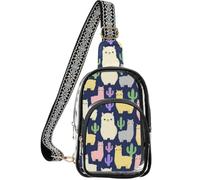 linqin Sac banane transparent pour événements avec poche arrière dissimulée | Taille 18,8 x 10,2 x 25,4 cm, transparent, compact et élégant, fête cactus alpaga