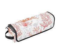 linqin Sac de voyage orange corail blanc chaud outils de voyage et tapis résistant à la chaleur avec fermeture éclair grande capacité pour fer à lisser, fer à friser, sac de voyage pour outils de