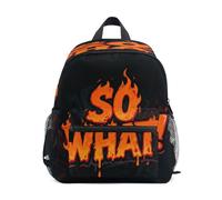 linqin So What Flame Art Text Design Big Kid Sacs à dos avec cordon de serrage avec étiquette de nom pour garçons Mochilas escolares para ni?as de 5 a?os