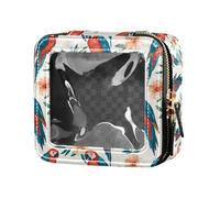 linqin Trousse de toilette en cuir transparent avec motif ara, sac de rangement pour vernis à ongles, Ara drôle de dessin animé, 1 size