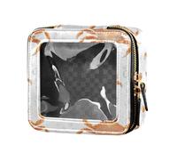 linqin Trousse de toilette en cuir transparent avec motif crabe amusant pour femme, Crabe drôle, 1 size