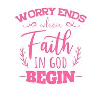 l'inquiétude cesse lorsque la foi en Dieu commence à concevoir Stickers gravés 67.2x71.7cm Installation facile Rose