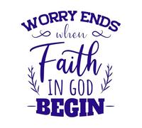 l'inquiétude cesse lorsque la foi en Dieu commence à concevoir Stickers muraux 67.2x71.7cm Ne se décolle pas Bleu foncé