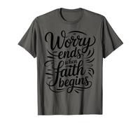 L'inquiétude rétro Prend Fin Lorsque la Foi Commence l'encouragement chrétien T-Shirt