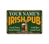 LINQWkk Panneau en métal personnalisé pour pub irlandais - Décoration murale pour bar, restaurant, café, maison