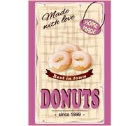 LINQWkk Plaque en métal rétro « Happy Easter » en forme de donuts, cupcake, glace - Décoration murale - Pour cuisine, bar, café, décoration murale - 20,3 x 30,5 cm