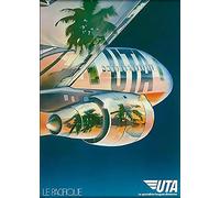 LINQWkk Plaque en métal rétro - The Pacific Uta Airlines - Décoration de maison de campagne - 20,3 x 30,5 cm