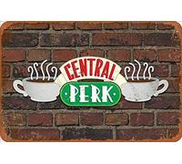 LINQWkk Plaque murale vintage en étain Central Perk - Décoration murale pour bar, café, jardin - 20,3 x 30,5 cm
