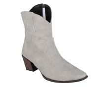 LinRim Bottes western pour femme - Bottes de cowboy - Bottes de motard - Bottines de cowboy pour femme avec talon bloc - Classiques - Bout pointu - Talon épais - Bottes de cowgirl, Blanc., 41 EU