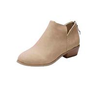 LinRim Bottines élégantes pour femme - Bottes courtes pointues à enfiler - Talon - Bottes mi-hautes - Bottes western - Bottes d'hiver pour femme, kaki, 43 EU