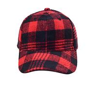 LinRim Chapeaux pour chiens profil bas Casquette de baseball en coton plaid doux non construit taille réglable Casquette de papa Tableau des tailles, rouge, taille unique