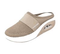LinRim Chaussons Air Cushion Slip On Walking Sandales en maille respirante Chaussures de fitness d'extérieur Chaussures de sport Chaussures de sport Baskets Chaussures de course, kaki, 38 EU
