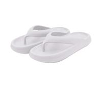 LinRim Chaussons de bain pour homme et femme - Antidérapants - Sandales d'été - Semelle épaisse - Séparateurs d'orteils super doux - Tongs nuages, Blanc., 38 EU