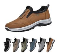 LinRim Chaussures pour homme - Baskets à enfiler - En daim - Respirantes - Sans lacets - Antidérapantes - Confortables - Pour l'extérieur - Pour le fitness - Pointure EU 39, marron, 42 EU