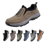 LinRim Chaussures pour homme - Baskets à enfiler - En daim - Respirantes - Sans lacets - Antidérapantes - Confortables - Pour l'extérieur - Pour le fitness - Pointure EU 39, kaki, 40 EU