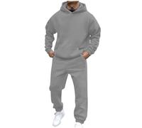 LinRim Ensemble de survêtement pour homme - Costume de jogging - Costume de sport - Costume de loisirs - Pantalon de jogging + Haut de sweat-shirt - Hoodie à capuche, Veste en sweat à capuche opaque