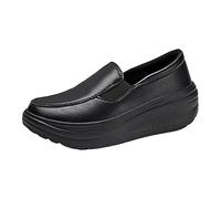 LinRim Femmes Talon Compensé Confortable Mignon Cuir PU Mode Sneakers Sans Lacets Chaussures de Marche Respirantes Mocassins Plateforme Chaussures de Loafers Chaussures de loisirs Pantoufles