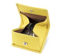 LinRim Porte-monnaie Derrick Box pour homme et femme - Porte-monnaie carré à changement de poche - Petit organisateur de bijoux - Compact - Sac à main pour femme - Grand noir (jaune, taille unique)