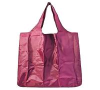 Lin's Liliana Grand sac pliable 43 x 66 cm - Réutilisable - Léger - Séchage rapide - Résistant aux déchirures - Pour les courses, les voyages, les excursions, rouge bordeaux, 43x66cm