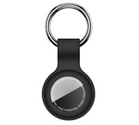 Linsaner Compatible with AirTag Case Keychain Air Tag Case Holder Silicone AirTags Key Ring Cases Air Tags Key Chain Compatible with Apple AirTag GPS Item Finders Accessories，Black