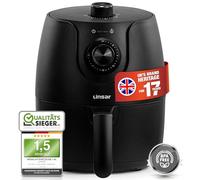Linsar - Petite friteuse à air chaud - 1,8 l - Airfryer avec minuterie et fonction maintien au chaud - Température au choix - Économe en énergie et plus rapide que les fours - 1200 W - Petite (noir)