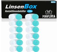 LinsenBox Boîte pour lentilles de contact Set Boîte pour lentilles de contact, Stockage des lentilles de contact Réserve annuelle Lentilles souples & rigides [12 pièces]
