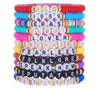 LINSIBEI - Bracelets d'amitié colorés, bracelets Taylor Swift, ensemble de 11 bracelets T-a-y - Accessoires de bijouterie de chanteur, cadeaux d'anniversaire pour femmes et filles, taille unique