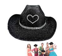 Linsition Chapeau de cowboy scintillant, chapeau de cowboy à paillettes pour hommes,Western Sparkly disco Cowboy Hat - Heaves de fête, accessoires de costumes pour Halloween Bachelorette Party
