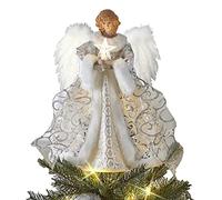 Linsition Cime d'arbre De Noël Topper d'arbre De Noël Ange - Ange Noël pour Sapin - Décoration Ange Noel - Traditionnel Sapin Arbre Noël Ange avec Ailes pour Les Décorations De Bar De Fête De Noël