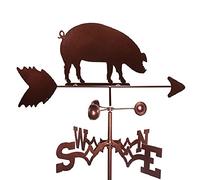 Linsition Girouette métallique - en Acier Inoxydable - avec Cochon - Indicateur Direction du Vent - Décoration Toit - Hauteur : 55 cm