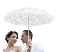 Linsition Parapluie En Dentelle Blanche - Parapluie De Mariage Blanc Pour La Mariée, Ombrelle Mariage Blanche, Parasol En Dentelle De Photographie