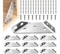 Linsition Renfort d'angle, Supports d'angle - Connecteur de Support de Meuble pour Coin | Supports d'étagères, connecteurs d'angle de Fixation de Meubles pour Portes, étagères
