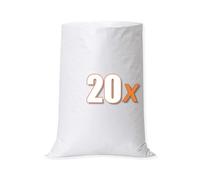 LINSOCLE 20 Pièces Sacs à Gravats, Sac a Gravats Chantier, Sac Gravat Resistant, Sable En Polypropylène Tissé Blanc Terre Gravier Jardinage Sac - Résistant et Réutilisable,50x90cm