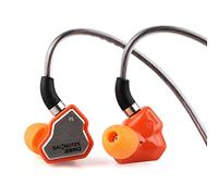 Linsoul 7Hz Salnotes Zero HiFi Écouteurs Intra-Auriculaires 10 mm DD IEM | avec Diaphragme en Métal Composite, Câble OFC 2 Broches Détachable (Orange, sans Mic)