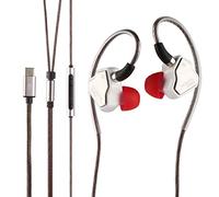 Linsoul 7Hz Salnotes Zero HiFi Écouteurs Intra-Auriculaires 10 mm DD IEM | avec Diaphragme en Métal Composite, Câble OFC 2 Broches Détachable (Blanc, avec Mic, Type C)