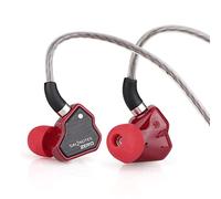 Linsoul 7Hz Salnotes Zero HiFi Écouteurs Intra-Auriculaires 10 mm DD IEM | avec Diaphragme en Métal Composite, Câble OFC 2 Broches Détachable (Rouge, sans Mic)