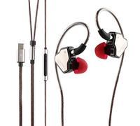 Linsoul 7Hz Salnotes Zero HiFi Écouteurs Intra-Auriculaires 10 mm DD IEM | avec Diaphragme en Métal Composite, Câble OFC 2 Broches Détachable (Noir, avec Mic, Type C)