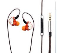 Linsoul 7Hz Salnotes Zero HiFi Écouteurs Intra-Auriculaires 10 mm DD IEM | avec Diaphragme en Métal Composite, Câble OFC 2 Broches Détachable (Orange, avec Mic, 3.5mm)