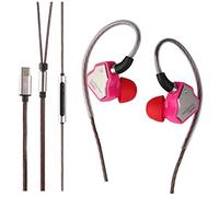 Linsoul 7Hz Salnotes Zero HiFi Écouteurs Intra-Auriculaires de 10 mm Dynamiques IEM avec Diaphragme en Métal Composite, Câble OFC 2 Broches Détachable (Rose, avec Mic, Type C)