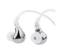 Linsoul BLON BL03 II Moniteur Intra-auriculaire, Pilote Dynamique à Double Chambre de 10mm IEM, Écouteurs HiFi Filaires avec Câble 2 pin Détachable pour Musicien Audiophile (4,4 mm sans Micro, Argent)