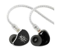 Linsoul Kiwi Ears Belle 10mm DLC Ecouteurs Intra-Auriculaires à conducteur Dynamique,IEM filaires HiFi avec Deux câbles plaqués Argent, pour cène, Jeux et Production Musicale (sans MIC, Noir)