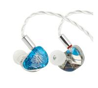 Linsoul Kiwi Ears Orchestra Lite Performance Custom 8BA Moniteur Intra-Auriculaire IEM, Câble Détachable en Cuivre OFC à 4 Fils (Bleu)