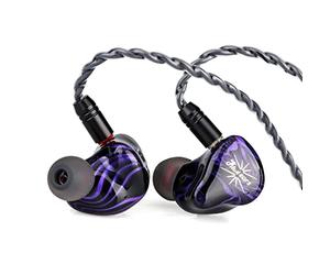 Linsoul Kiwi Ears Quartet 2DD+2BA Moniteur Intra-Auriculaire Hybride | HiFi Écouteurs avec Coque en Résine Artisanale, Câble IEM Détachable OFC Plaqué Argent pour Musicien DJ Gaming