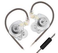 LINSOUL KZ EDX Pro X Écouteurs intra-auriculaires, pilote dynamique unique, moniteur HiFi avec forme ergonomique, casque de jeu filaire (avec microphone, transparent)