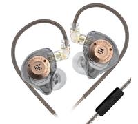 LINSOUL KZ EDX Pro X Écouteurs intra-auriculaires, pilote dynamique unique, moniteur HiFi ergonomique, casque de jeu filaire (avec microphone, gris)