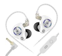 Linsoul KZ Gale Moniteurs Intra-Auriculaires,IEM à Dynamique Super-linéaire,Basses Ultra-réactives HiFi Écouteurs de Jeu filaires,Câble encastré à 2pin pour audiophiles(avec Micro 3,5mm,Blanc)